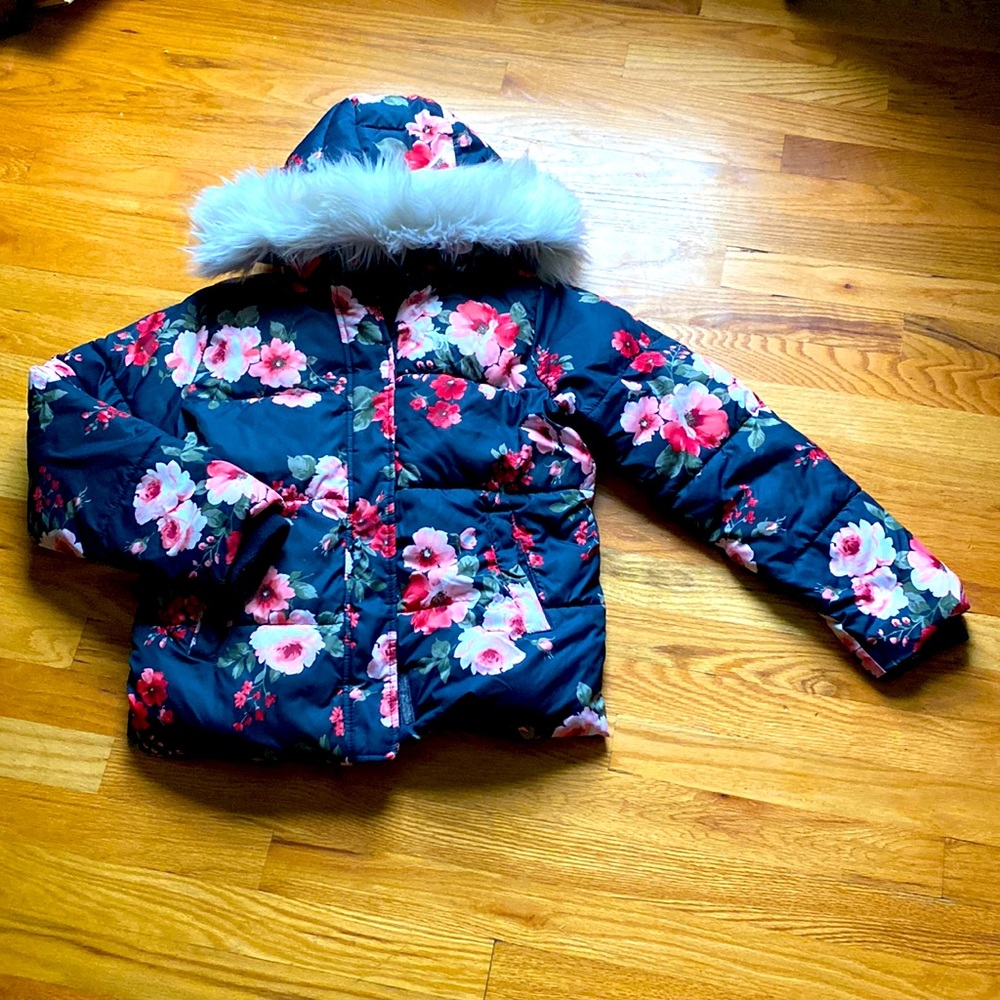 EUC winter jacket floral size 13/14